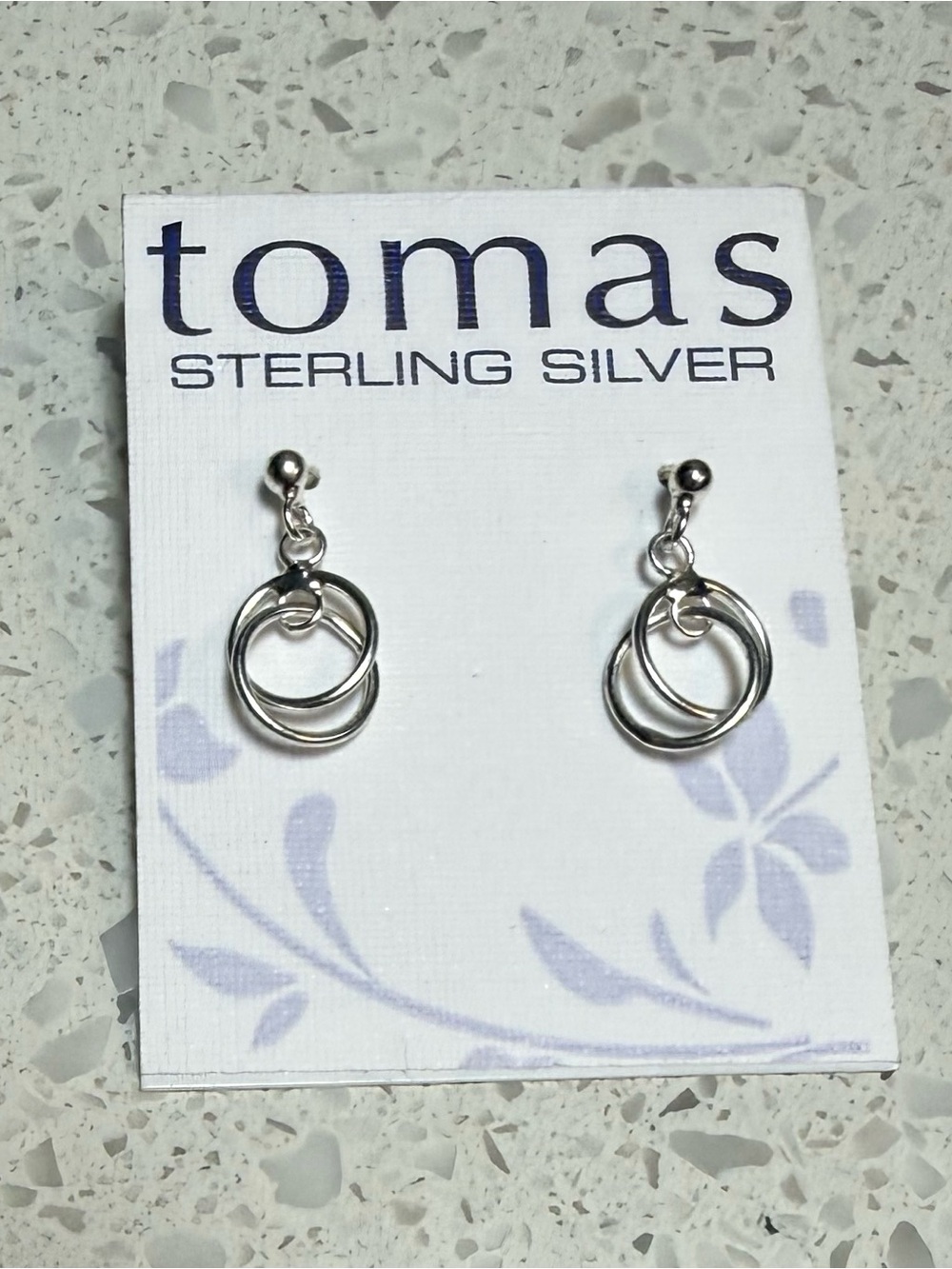 Tomas Sterling Silver Double Hoop Drop Earrings - Silver